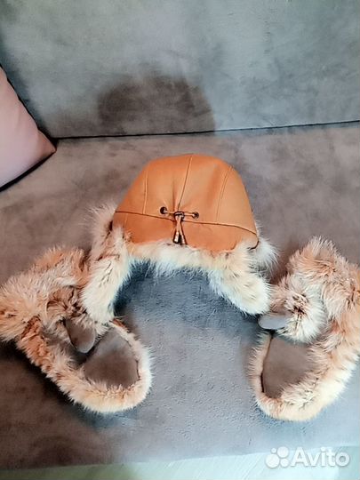 Шапка ушанка женская натуральный мех