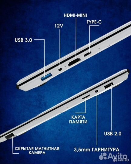 Ноутбук с двумя экранами 3.4 Ггц 16gb/256gb