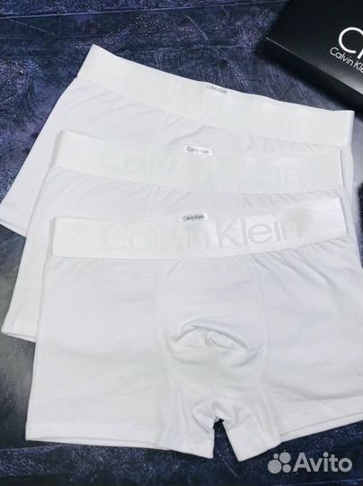 Трусы мужские боксеры calvin klein белые арт.1062