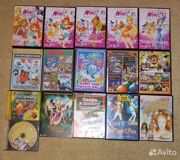 DVD и CD диски мультфильмы