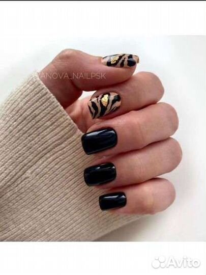 Маникюр с покрытием шеллак, наращивание