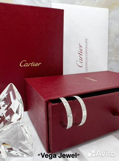 Серьги Cartier Love 750 с россыпью