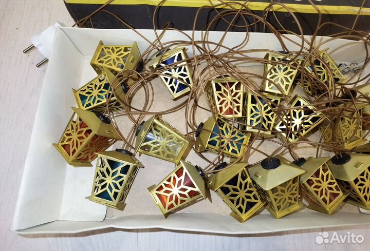 Ёлочная гирлянда Золотой фонарик СССР в коробке