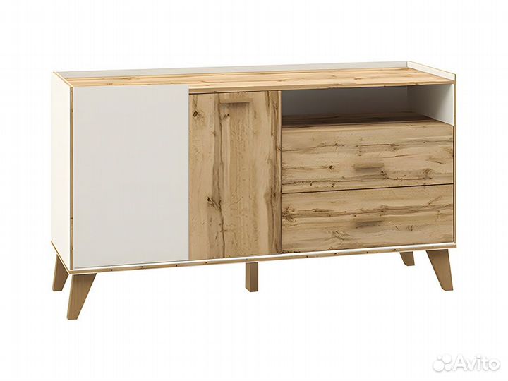 Тумба сканди, Дуб Вотан + Белый мн-036-01