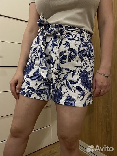 Шорты в стиле гжель