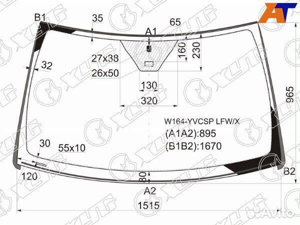 Стекло лобовое + дд mercedes-benz M-class
