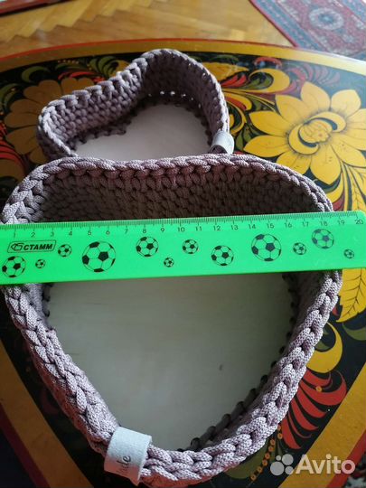 Вязаные интерьерные корзинки