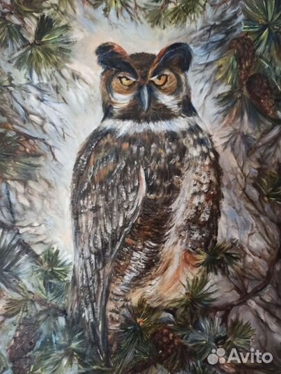 Картина маслом Сова