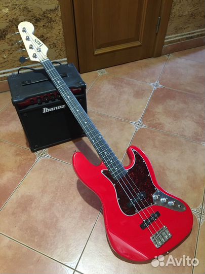 Бас-гитара Jazz Bass с комбо Ibanez и весь набор