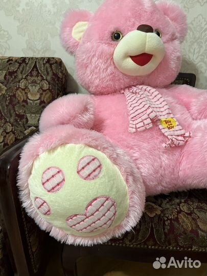 Плюшевый медведь большой розовый