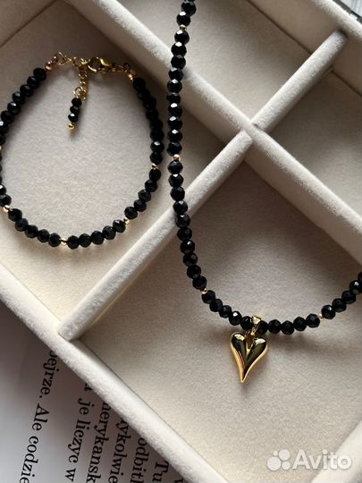 Комплект чокер, браслет, поларок на 8 марта, колье