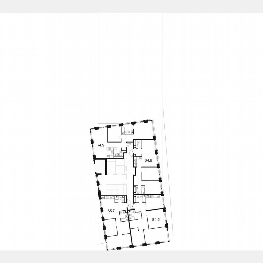 3-к. квартира, 84,5 м², 16/18 эт.