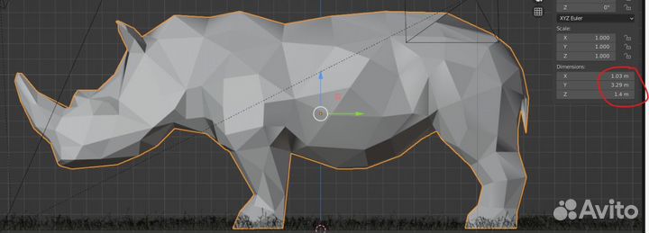 Чертеж для изготовления модели Носорог из металла