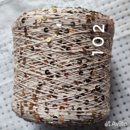 Пряжа Королевские Пайетки 3+6мм/ хлопке (боб.1кг)