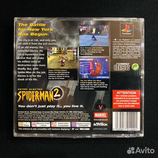 Игра PS1 лицензия Spider-Man 2: Enter: Electro