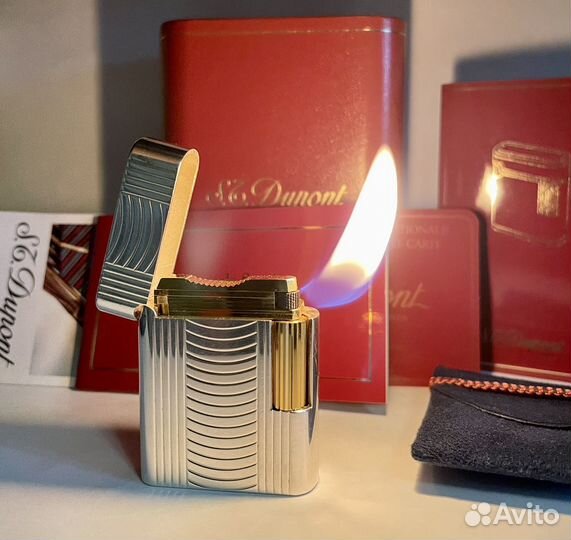 Зажигалка Dupont Soubreny Pipe Silver & Gold