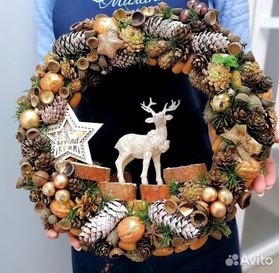 Новогодние веночки, ёлочки и композиции