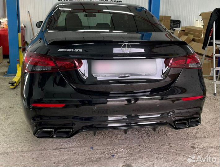 Диффузор Mercedes E-class w213 63s AMG черный+