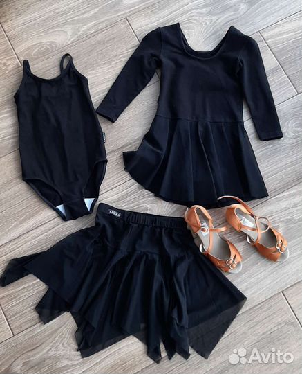 Купальник детский 122, туфли для бальных танцев 19