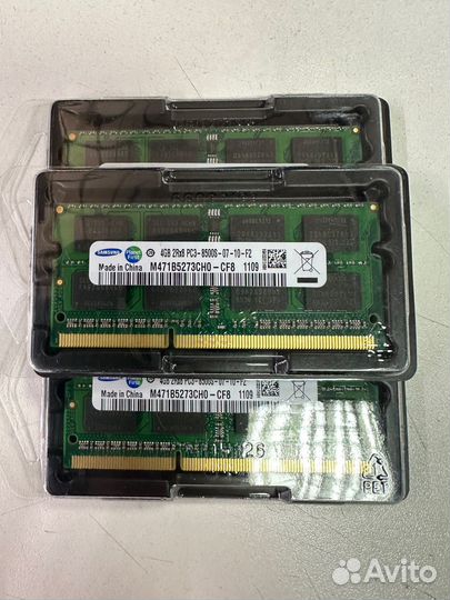 Новая память sodimm DDR3 4 gb 1066 mzh Samsung