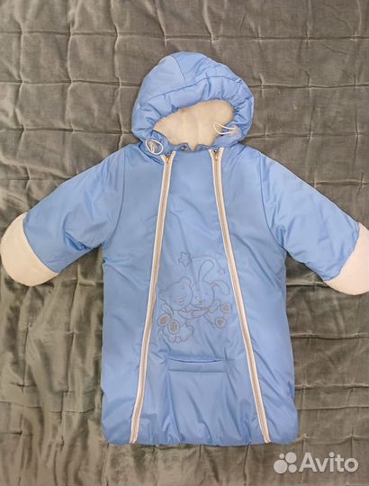 Зимний конверт на выписку для мальчика