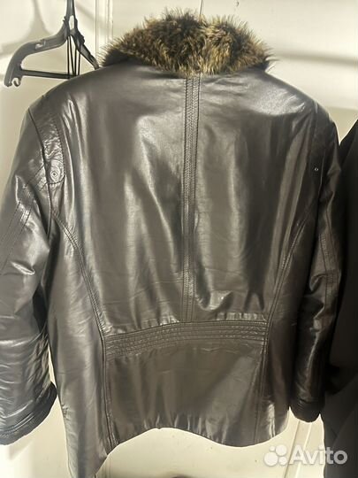 Кожаная куртка мужская 52 54 бу