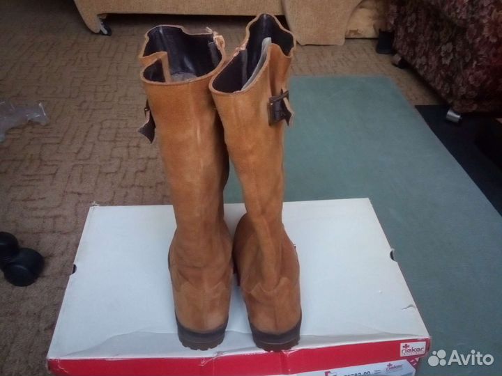 Сапоги зимние 36,по стел 22 см, -замшевые