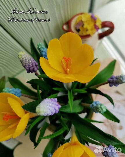 Букет в кружке. Ручная работа. Цветы