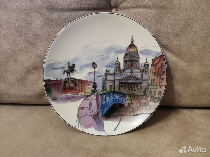 Декоративная настенная тарелка ифз, лфз Синий мост