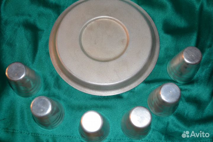 Штоф-графин, набор стопок мельхиор серебро СССР