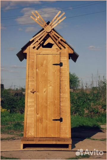 Дачный туалет деревянный прямоугольник SAF