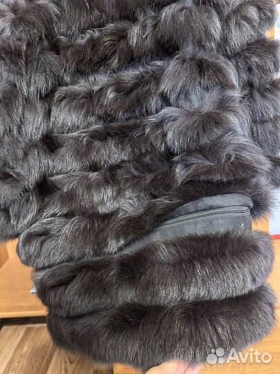 Шуба из песца с капюшоном трансформер 5в1