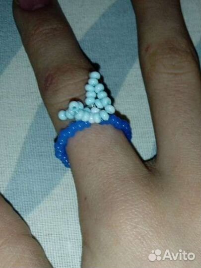 Кольцо из бисера бабочка