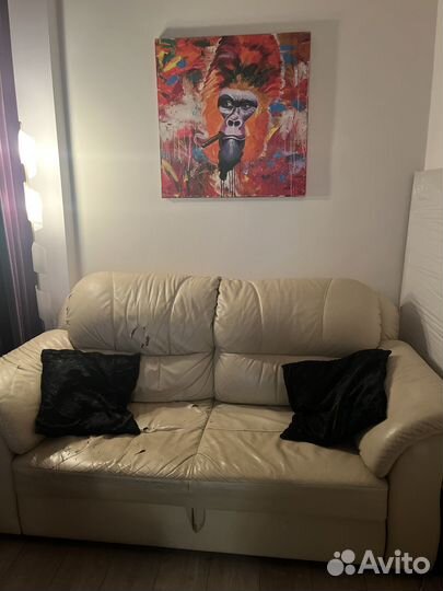 Диван раскладной натуральная кожа