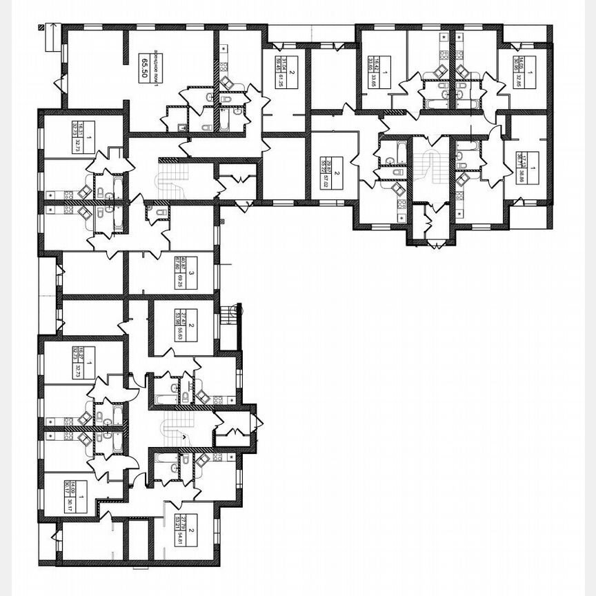 2-к. квартира, 61,3 м², 1/3 эт.