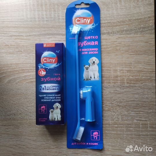 Cliny зубной гель и щётка для собак и кошек