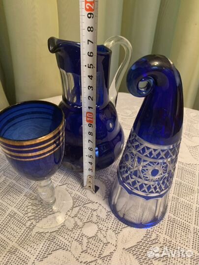 Кувшин цвета сапфир, кобальтовое стекло