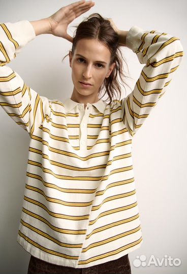 Хлопковое поло Zara в стиле Miu Miu