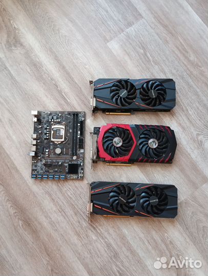 Видеокарта 3 шт и материнская плата