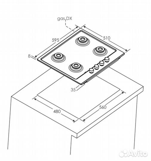 Газовая варочная панель Candy CHG6BF4WPX