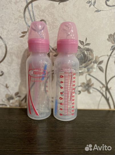Бутылочки для кормления dr browns розовые