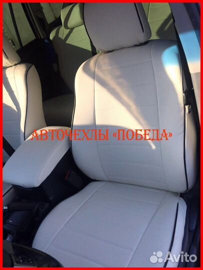 Чехлы Toyota Prado 150 1 из экокожи белые Классика