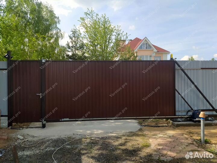 Откатные ворота профлист