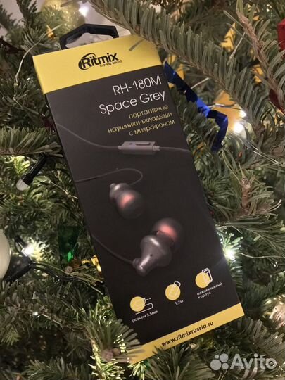 Наушники-вкладыши с микрофоном Ritmix
