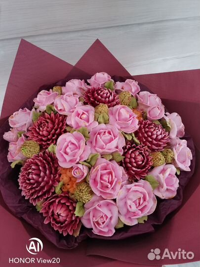 Букеты из зефира, птичье молоко, капкейки