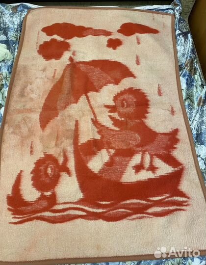 Детские одеяло шерсть СССР и пододеяльник