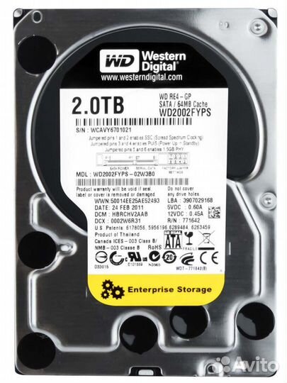 Жесткий диск Western Digital WD2002fyps 2Tb sataii