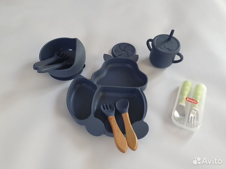 Детская силиконовая посуда на присоске