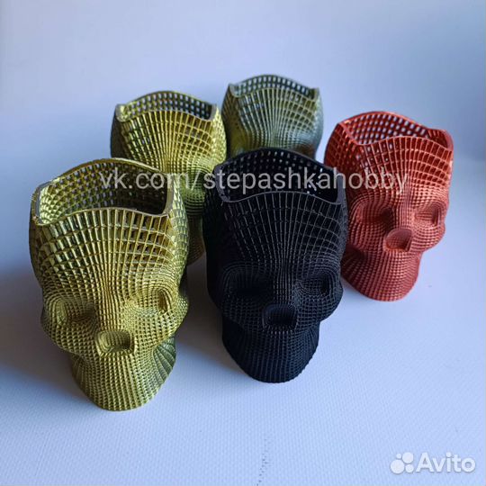 Карандашница череп для канцелярии