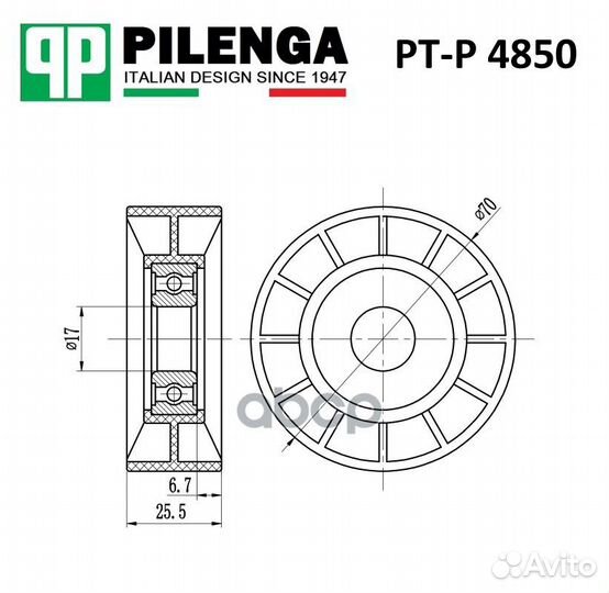 Ролик натяжителя приводного ремня pilenga PT-P